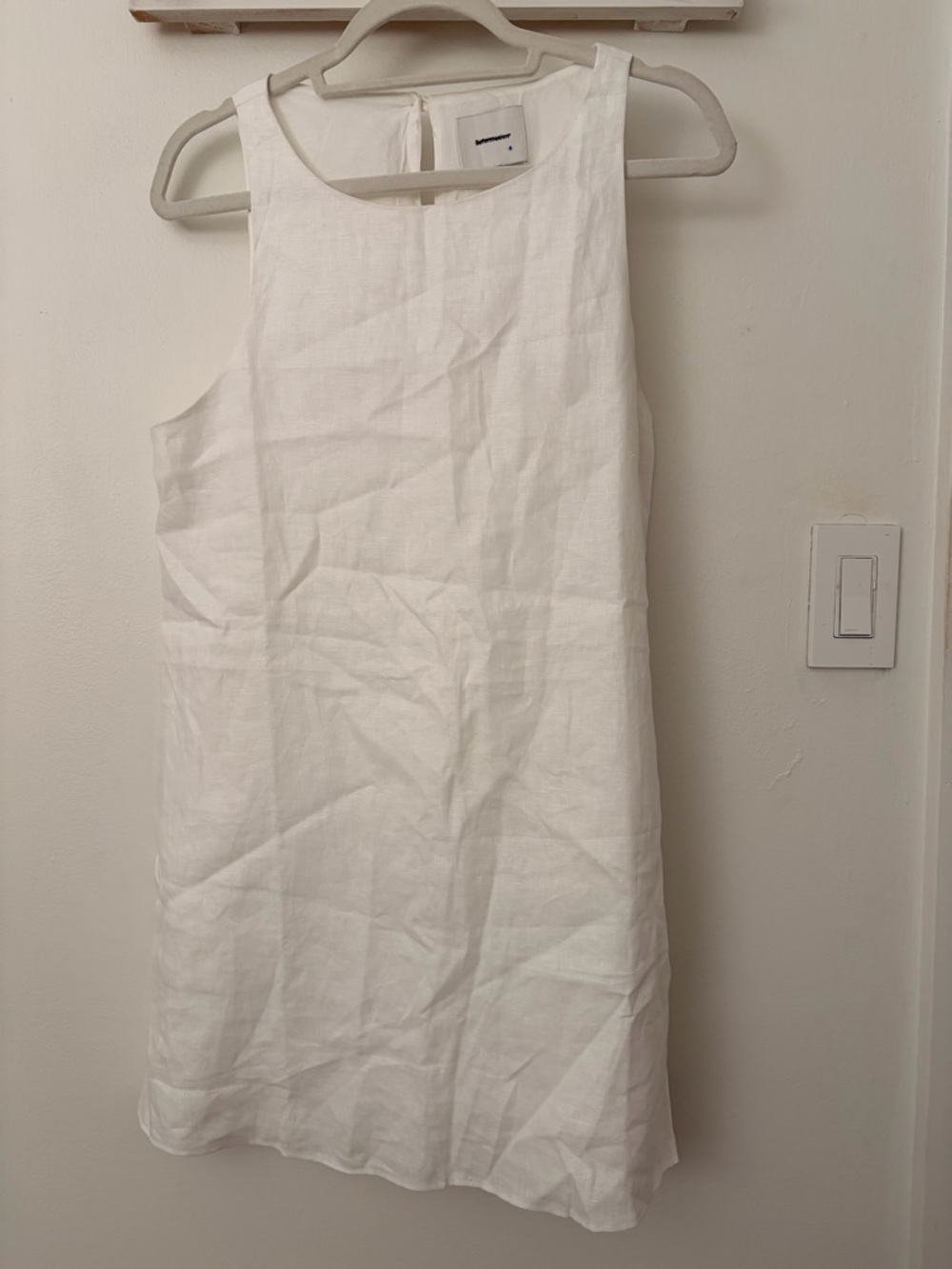 Reformation Jessi White Linen Shift mini Dress